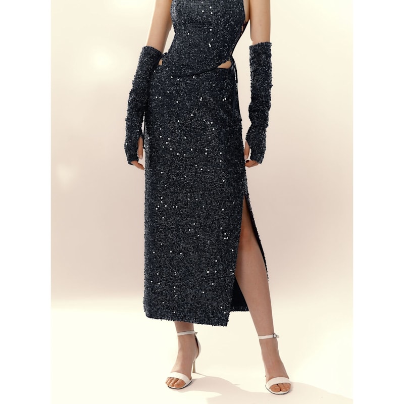 Thumbnail of Nox Black Sequin Skirt image