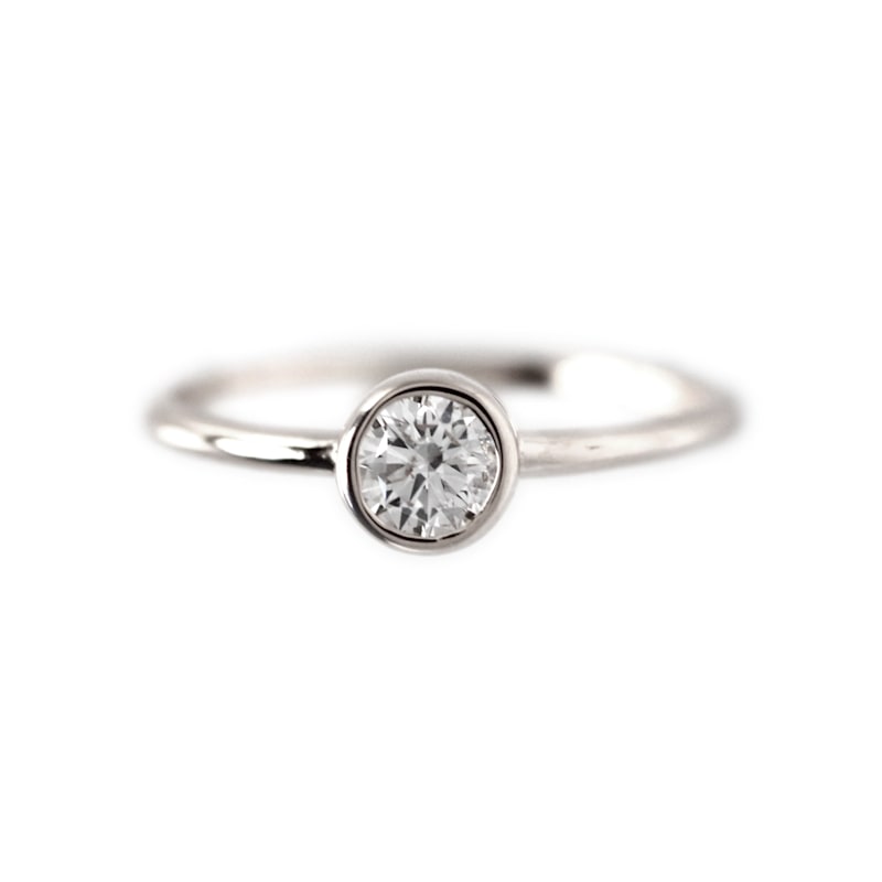 Thumbnail of Natural Diamond Bezel Setting Engagement Platinum Ring image