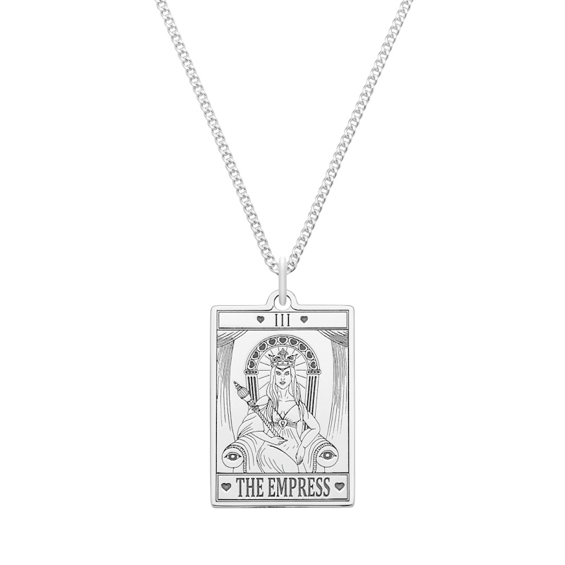 Thumbnail of Small Sterling Silver “The Empress” Tarot Card Necklace image