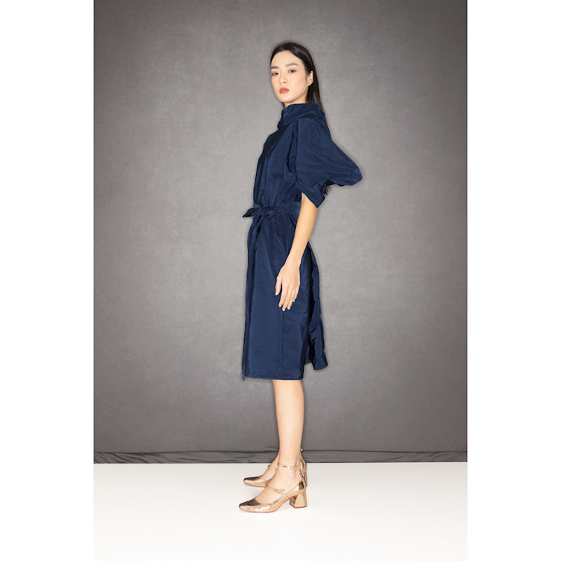Thumbnail of Nunnery Dress In Navy Taffeta image