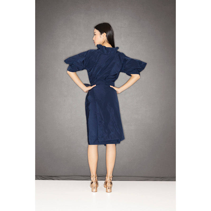 Thumbnail of Nunnery Dress In Navy Taffeta image