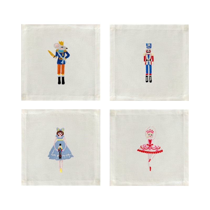 Thumbnail of Nutcracker Embroidered Cocktail Napkin  Set Of 4 image