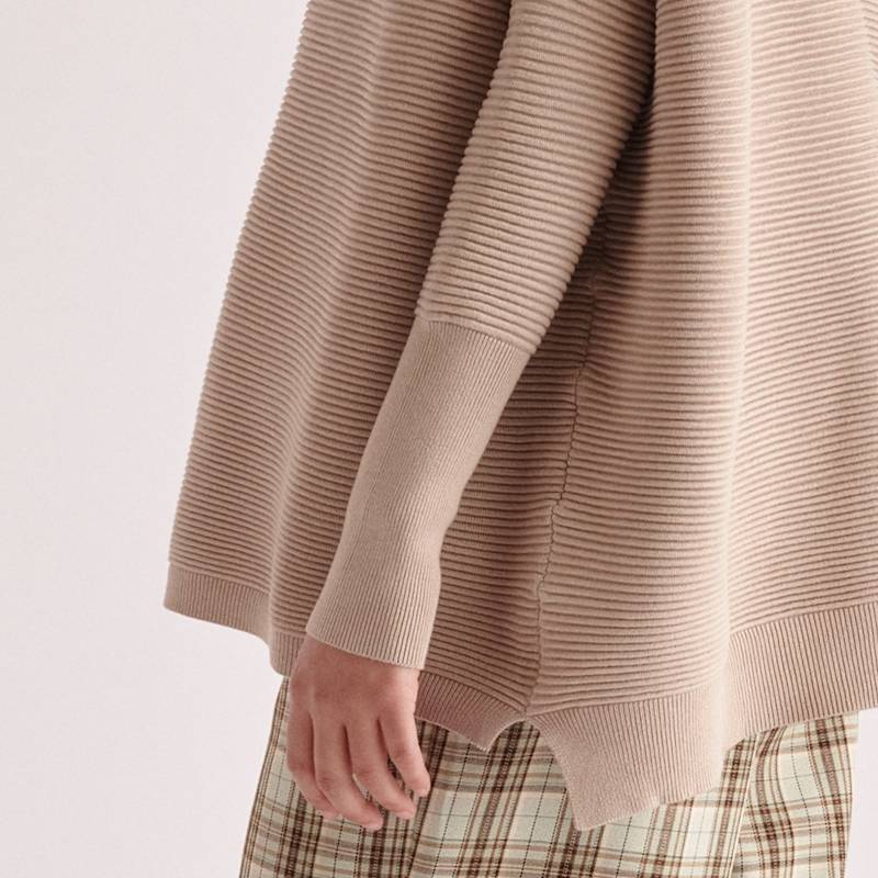 Thumbnail of Paisie Ribbed Jumper In Almond image