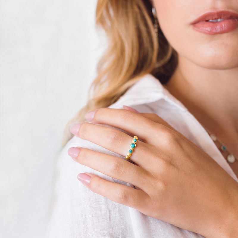 Thumbnail of Lakshmi Gold Vermeil Ring - Turquoise image