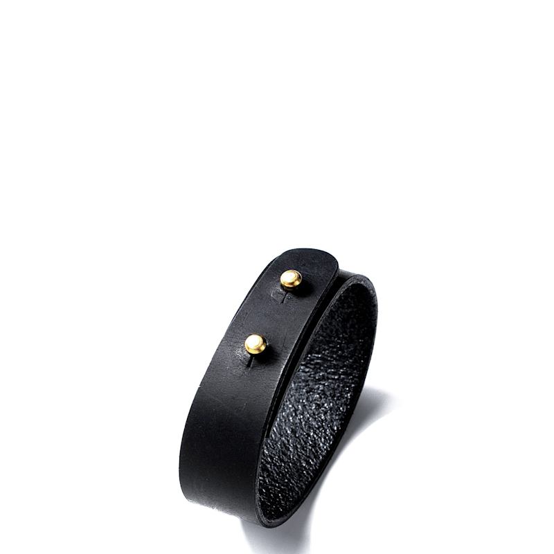 Thumbnail of Adjustable Minimalist Leather Bracelet - Black image