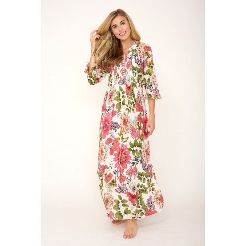 Thumbnail of Cotton Annabel Maxi Dress In Ecru Floral image