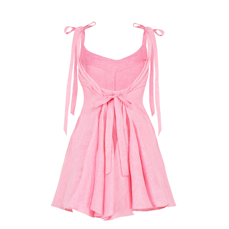 Thumbnail of Kaya Mini Linen Dress - Pink & Purple image