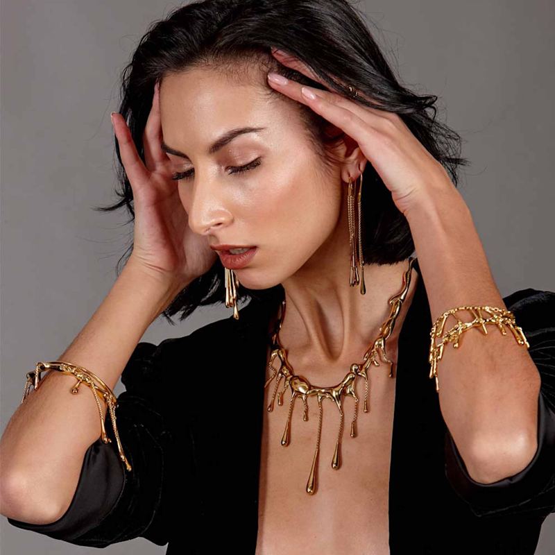 Thumbnail of Multi Drop Necklace In Gold Vermeil image