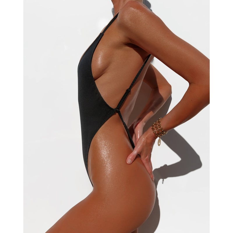Thumbnail of Oasis Rib One Piece Swimsuit - Dark Seas Black image