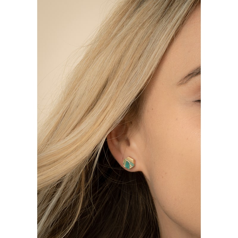 Thumbnail of Oasis Turquoise & Gold Studs image