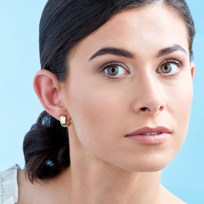 Thumbnail of Gold Curve Clip On Earrings image
