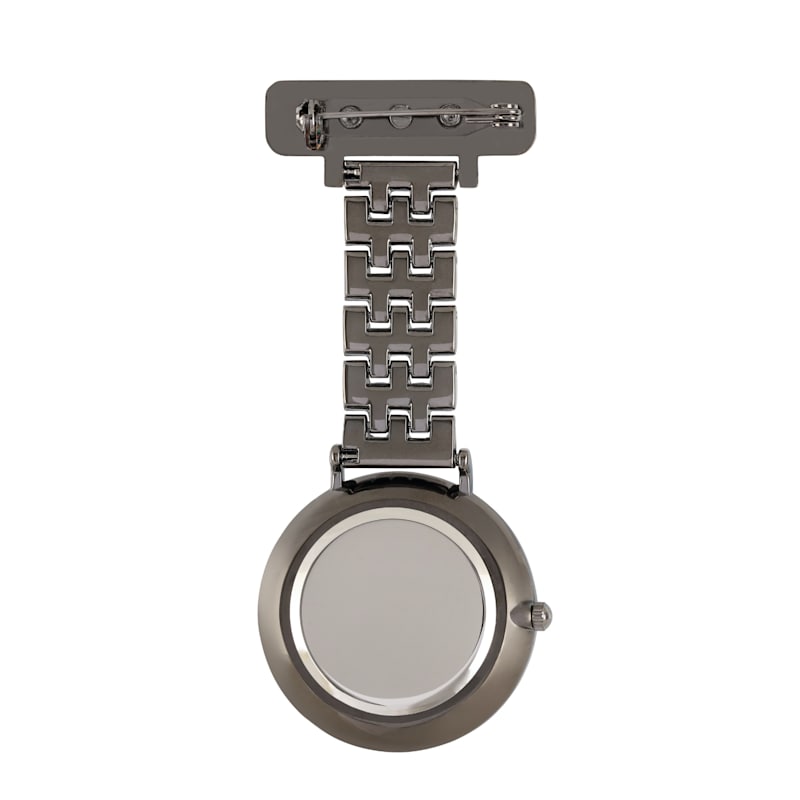 Thumbnail of Annie Apple Rose Gold Gunmetal Link Bracelet Nurse Fob Watch image