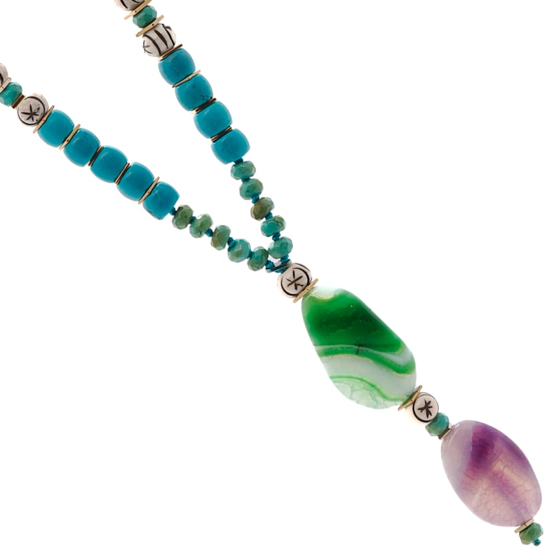 Thumbnail of Turquoise Gemstone Beaded Long Necklace - Turquoise image