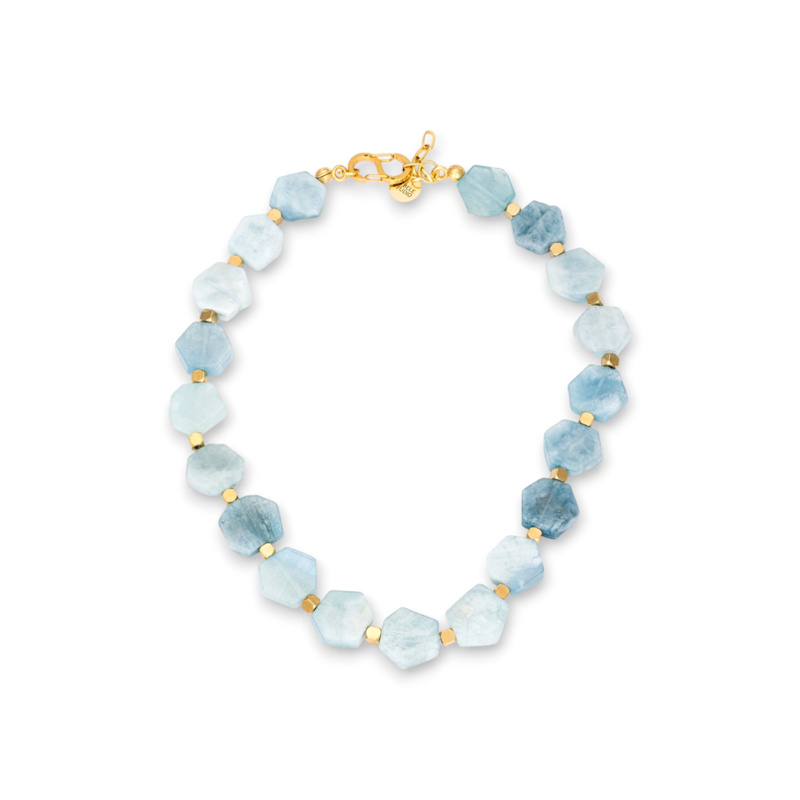 Thumbnail of Ocean Bliss Necklace With Hexagonal Aquamarine image