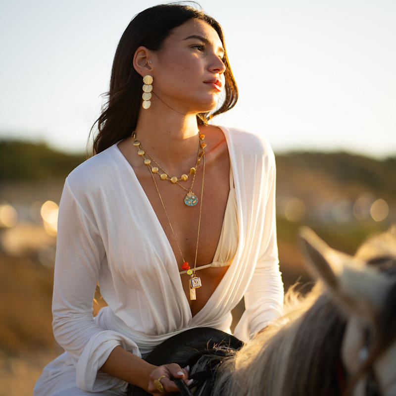 Thumbnail of Sun Kissed Seashell Energy Earrings - Gold image