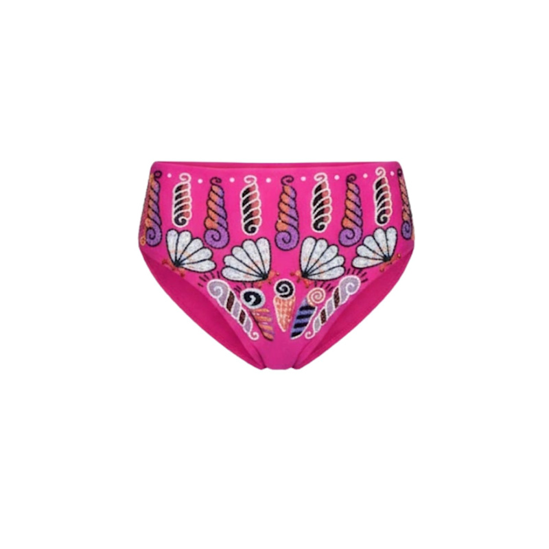 Oceanus X Zandra Rhodes Nebula Shell Bikini Bottom - Fuchsia | Oceanus ...