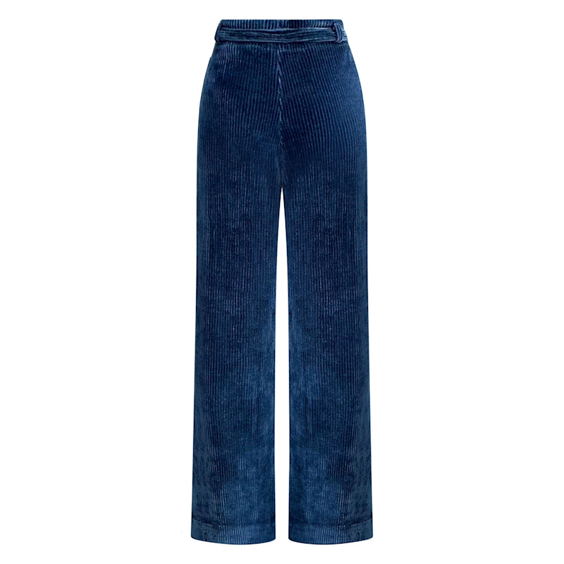 Thumbnail of Odessa Stretch Corduroy High Waisted Pants In Denim Blue image