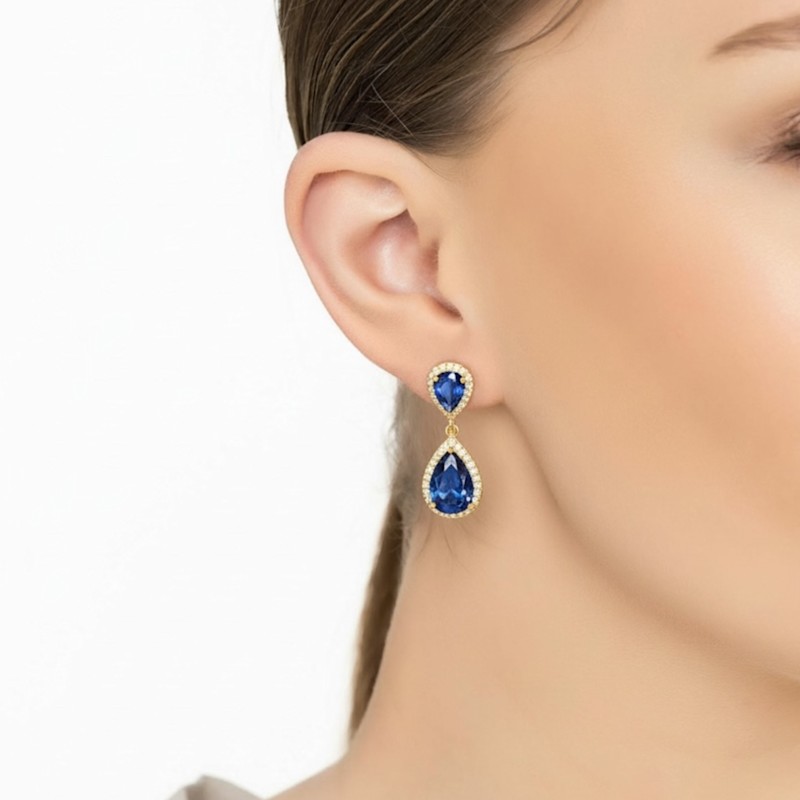 Thumbnail of Odette Teardrop Tanzanite Earrings Gold image