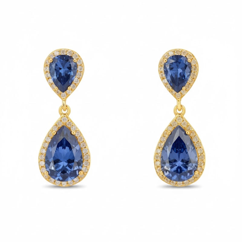 Thumbnail of Odette Teardrop Tanzanite Earrings Gold image