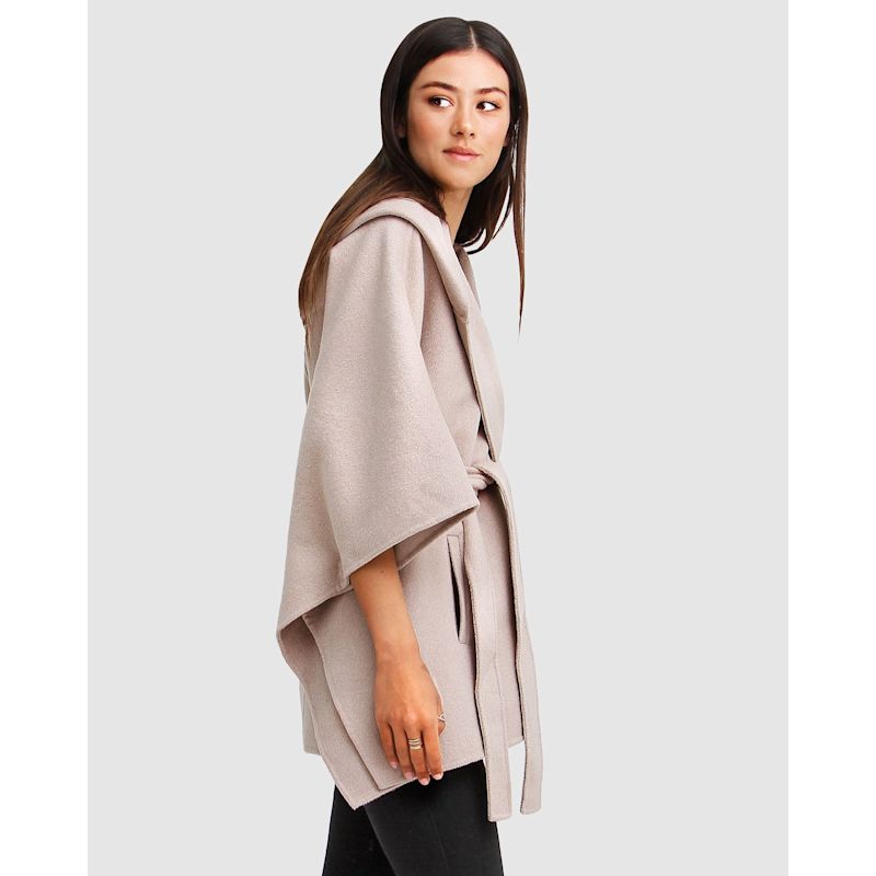 Jackson Landing Wool Blend Cape Coat - Sand | Belle & Bloom | Wolf