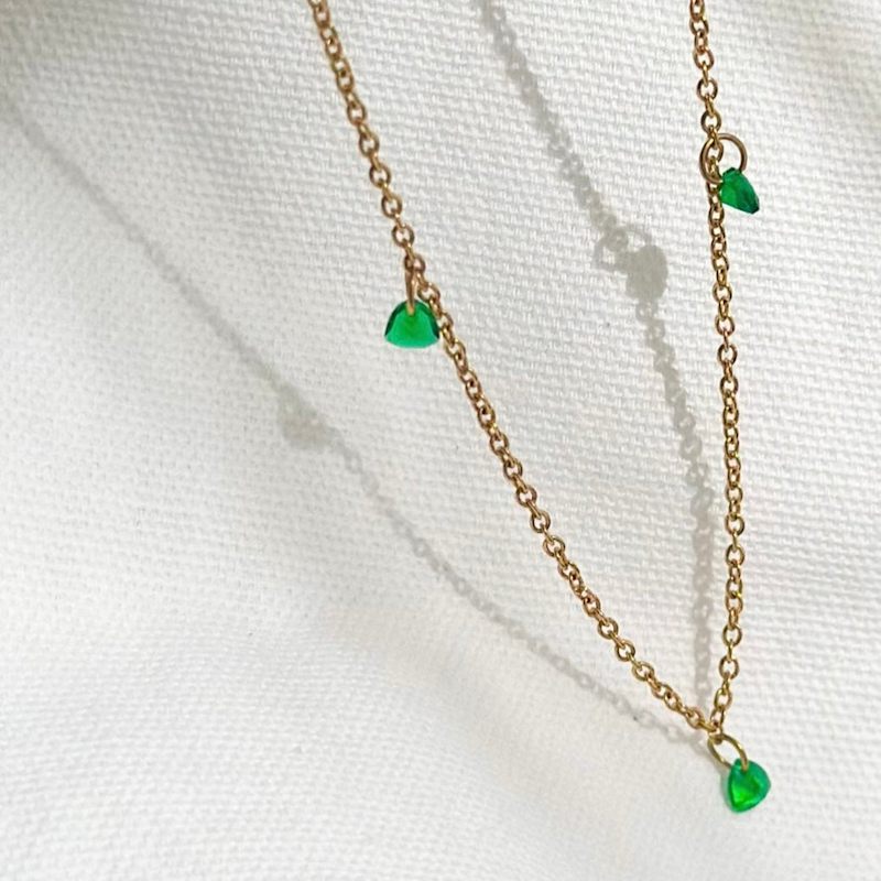Thumbnail of Off Duty Emerald Gold Waterproof Choker Necklace image
