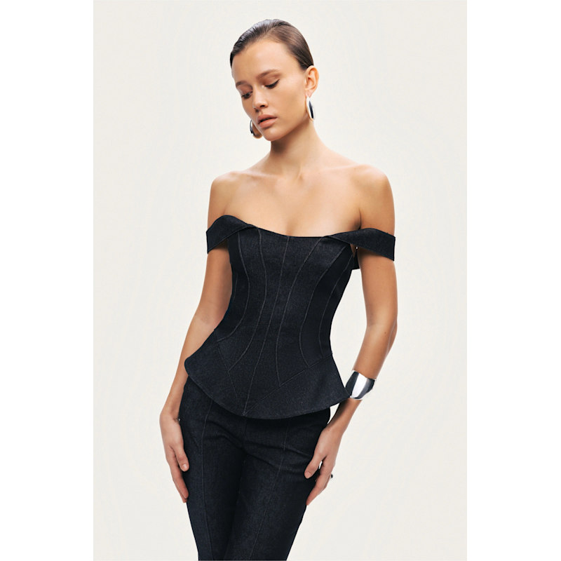 Off-Shoulder Sculpted Bustier | NOCTURNE | Wolf & Badger