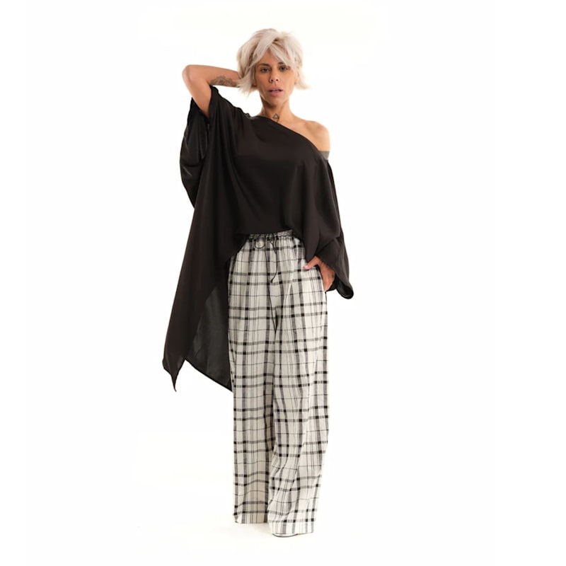 Thumbnail of Off-The-Shoulder Maxi Tunic In Black One Size image