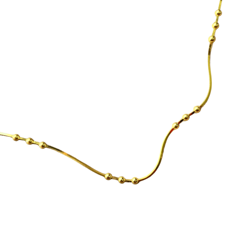 Thumbnail of Three Bead Sterling Silver Satellite Bracelet - Gold image