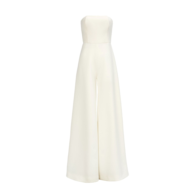 Thumbnail of Sarah Creamy White Palazzo Pant Corset Jumpsuit image