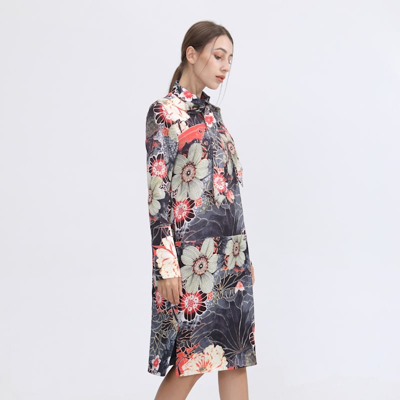Thumbnail of Bow-Tie Flower Print Shirt Dress image