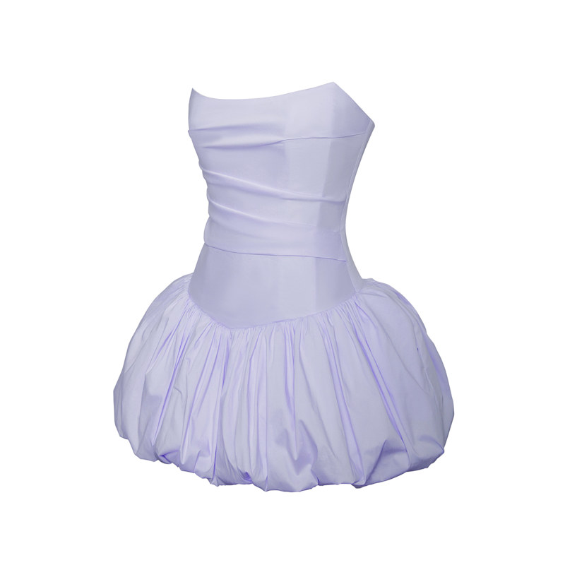 Thumbnail of Oletta Blue Corset Strapless Bubble Hem Mini Dress image