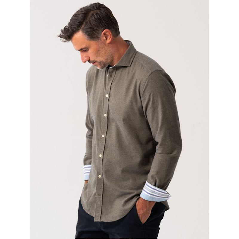 Thumbnail of Olive Cotton-Cashmere Shirt image