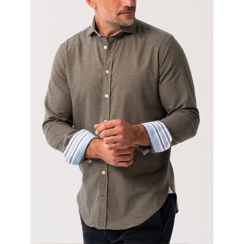 Thumbnail of Olive Cotton-Cashmere Shirt image