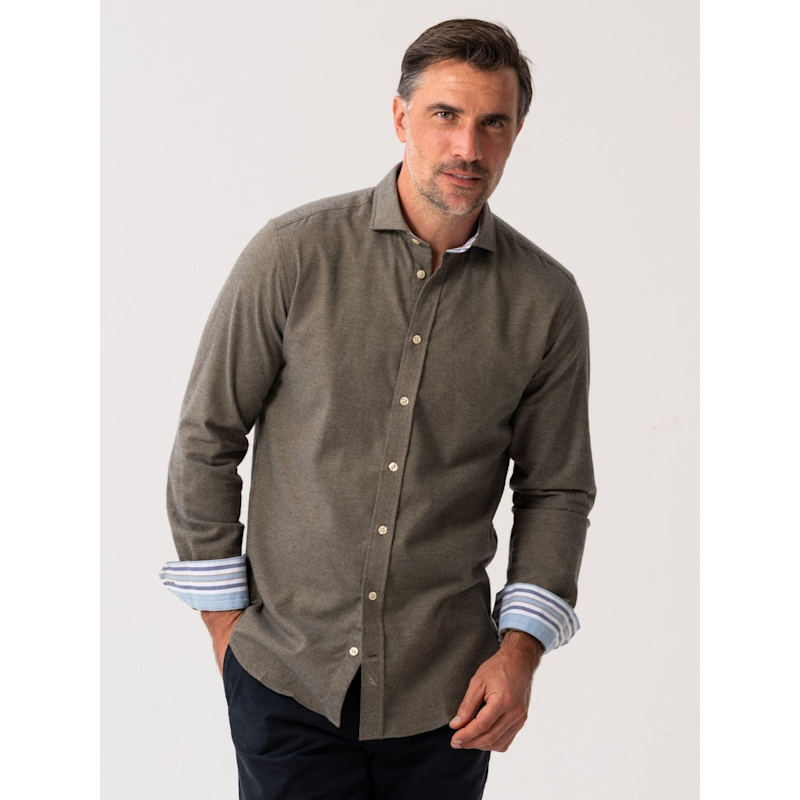 Thumbnail of Olive Cotton-Cashmere Shirt image