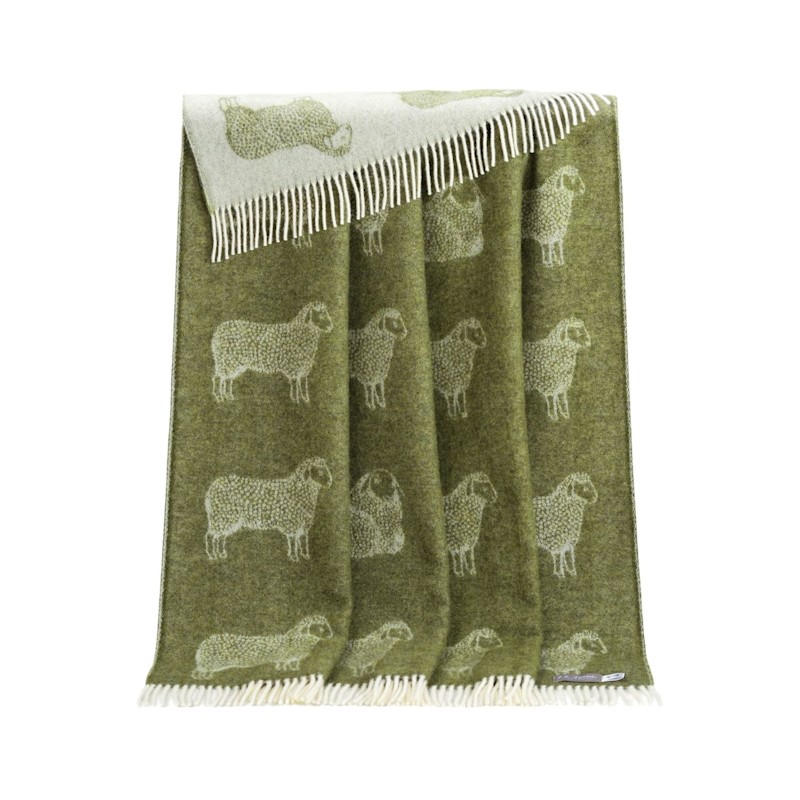 Thumbnail of Olive Green Sheep Wool  Throw image