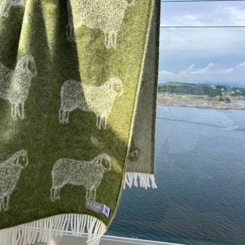 Thumbnail of Olive Green Sheep Wool  Throw image