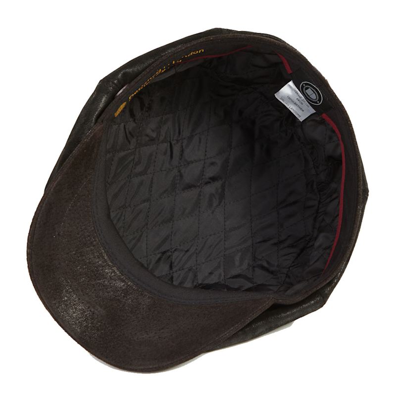 Thumbnail of Oliver Black Leather Bakerboy Newsboy Peaky Cap For Men image