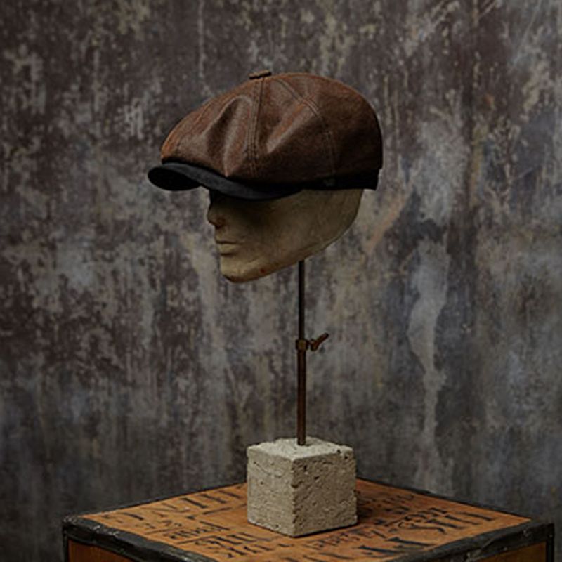 Oliver Rust Leather Bakerboy Newsboy Peaky Cap For Men | Dasmarca Hats ...