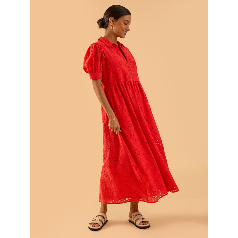 red broderie dress Buy Mint Velvet Red Cotton Broderie Midi Dress from Next USA