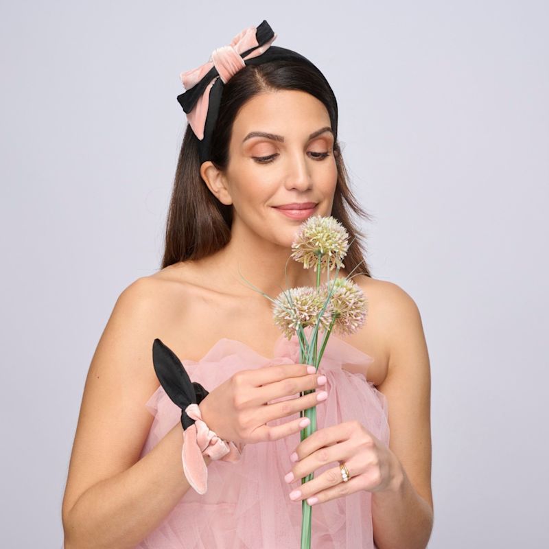Thumbnail of Olivia - Headband - Blush and Black Velvet image