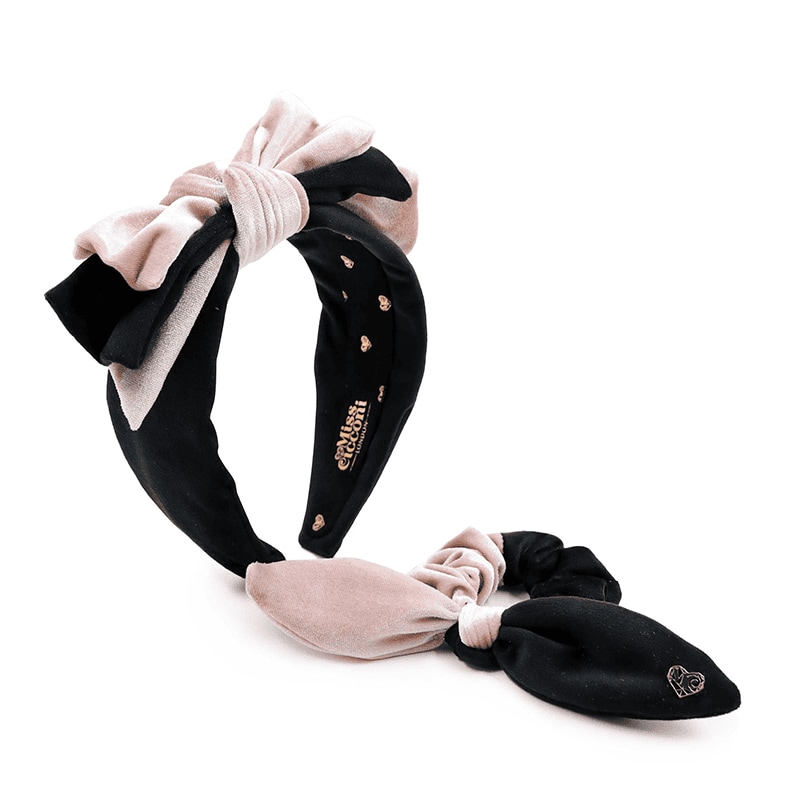 Thumbnail of Olivia - Headband - Blush and Black Velvet image