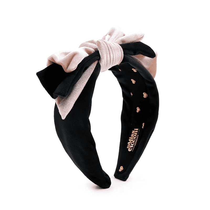 Thumbnail of Olivia - Headband - Blush and Black Velvet image