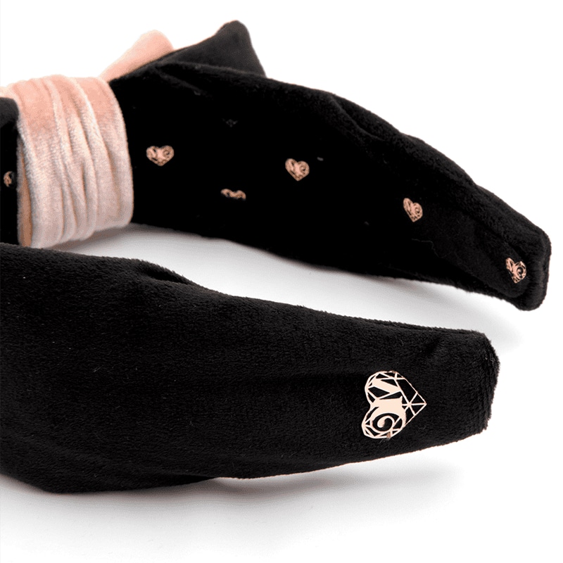 Thumbnail of Olivia - Headband - Blush and Black Velvet image