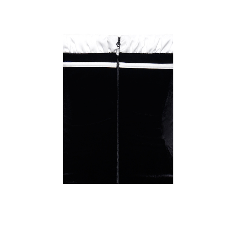 Olya Black & White Velvet A-Line Corset Mini Dress | Miss Circle New York |  Wolf & Badger