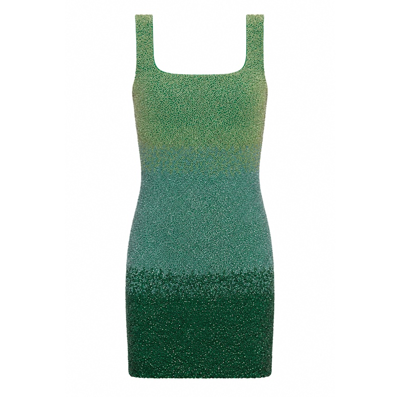 beaded ombre dress Self-Adore Women's Hand Embellished Mini Male Army Mess Blue stilettos Color:Blue & Black Featuring a strapless V