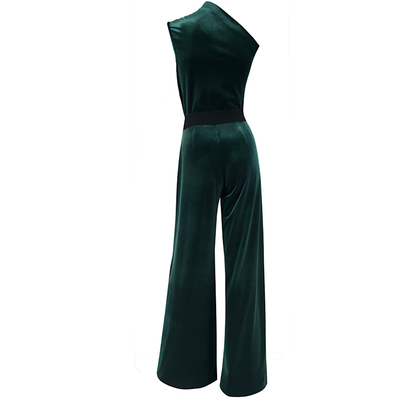 Thumbnail of Off The Wall Green Velvet Jumpsuit image