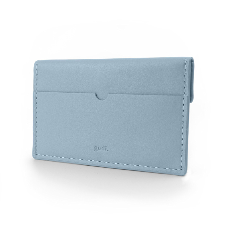Thumbnail of Handmade Compact Leather Coin And Card Holder - Ice Blue image
