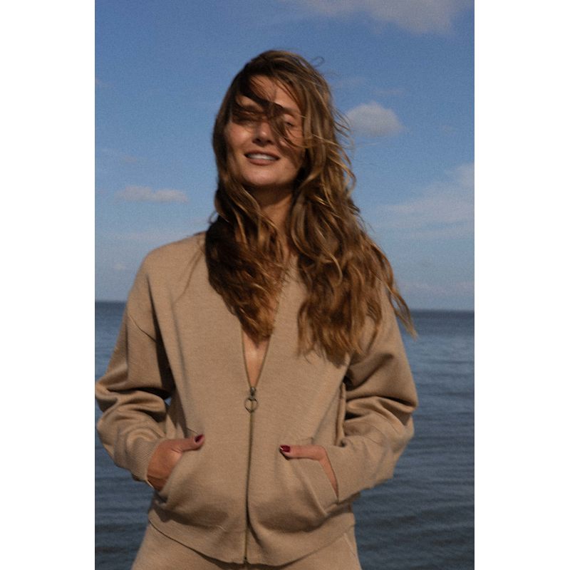 Thumbnail of Onda 100% Merino Bomber Jacket Beige image