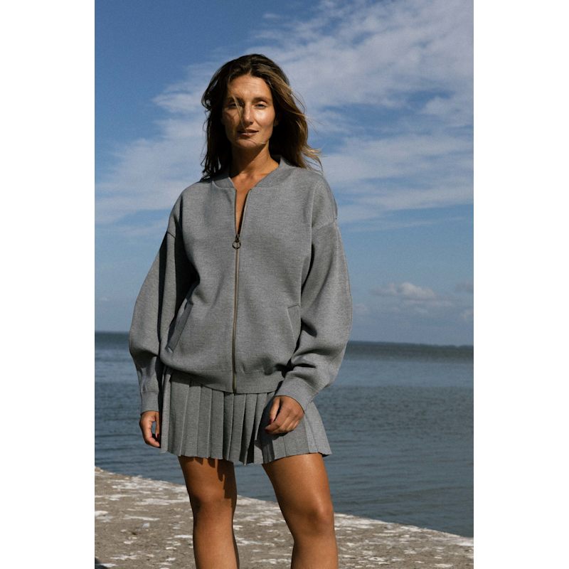 Thumbnail of Onda 100% Merino Bomber Jacket Light Grey image