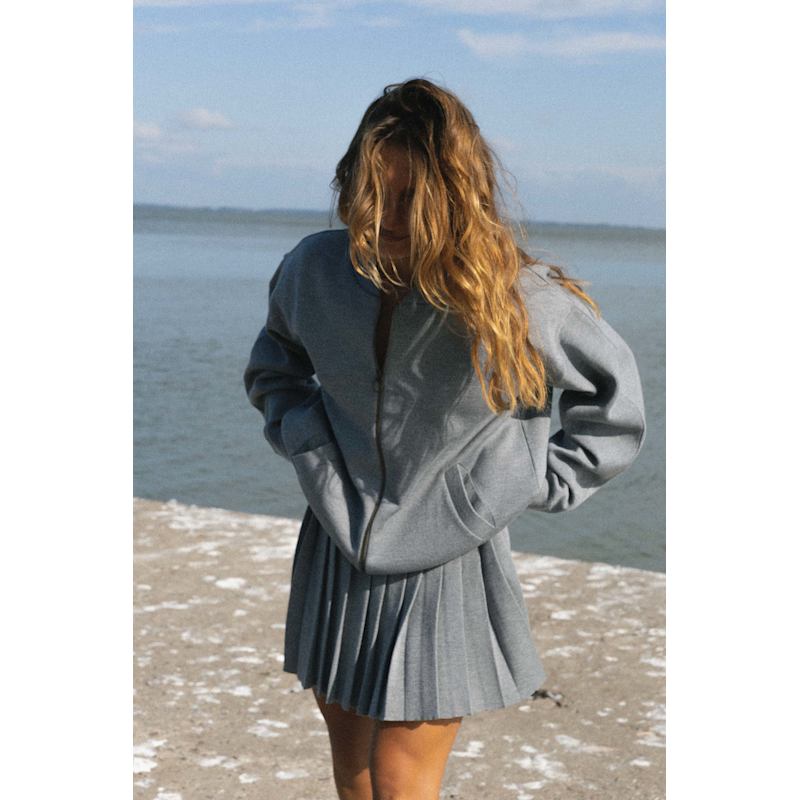 Thumbnail of Onda 100% Merino Bomber Jacket Light Grey image